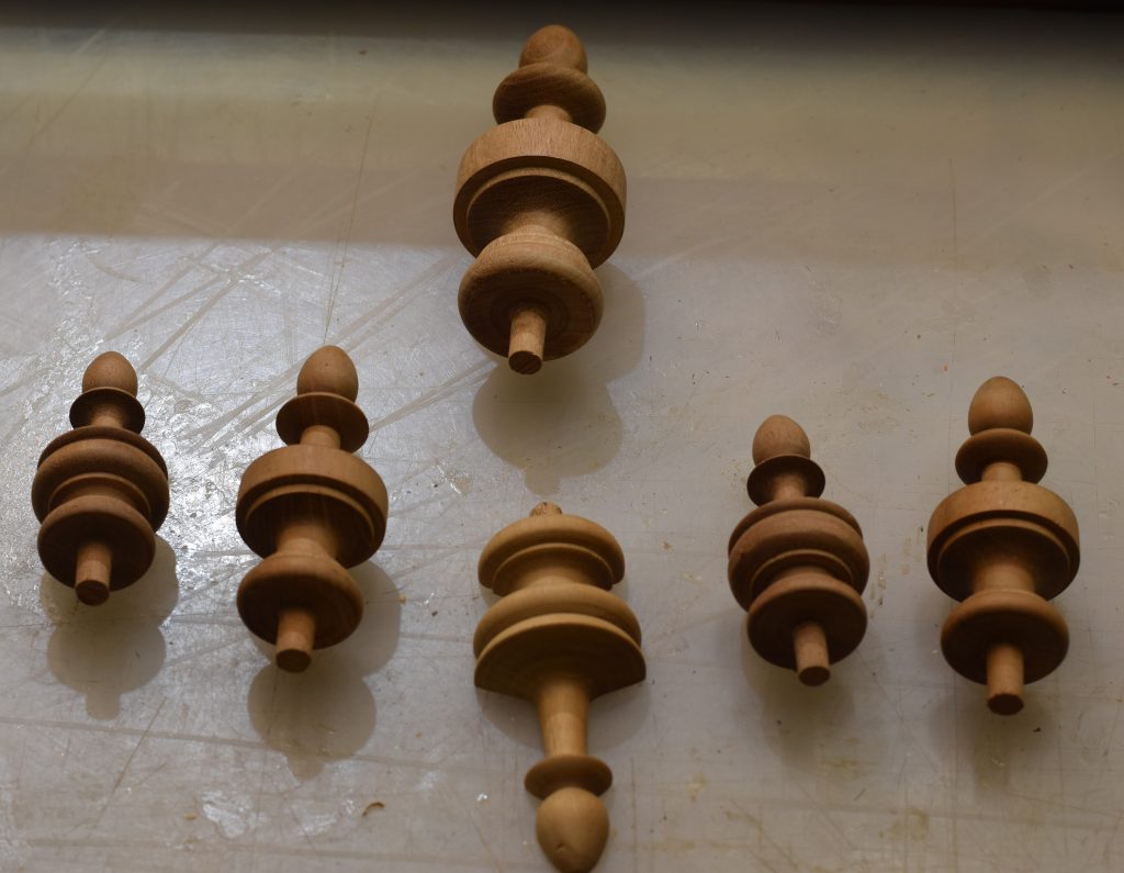 Finials completed for the clock